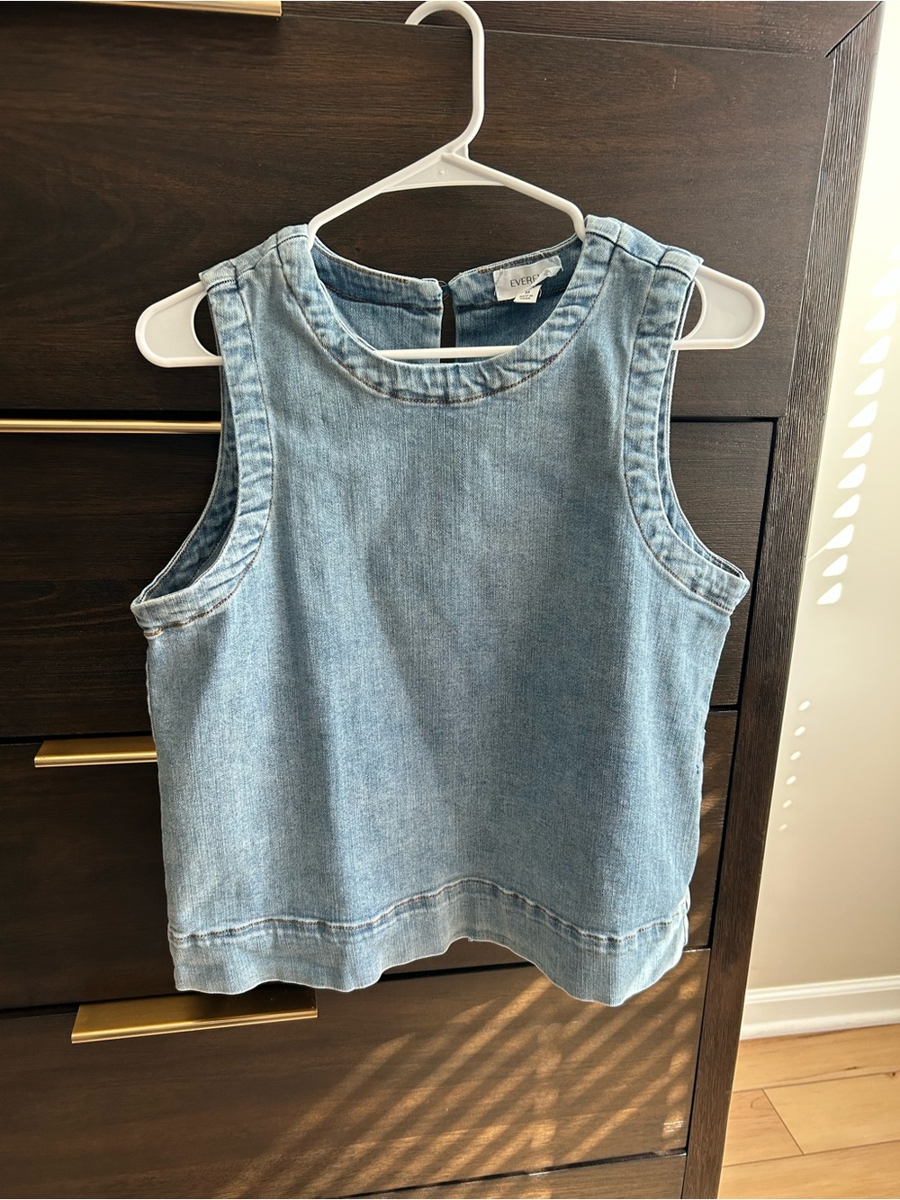 Evereve Light Blue Denim Sleeveless Tank
